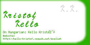 kristof kello business card